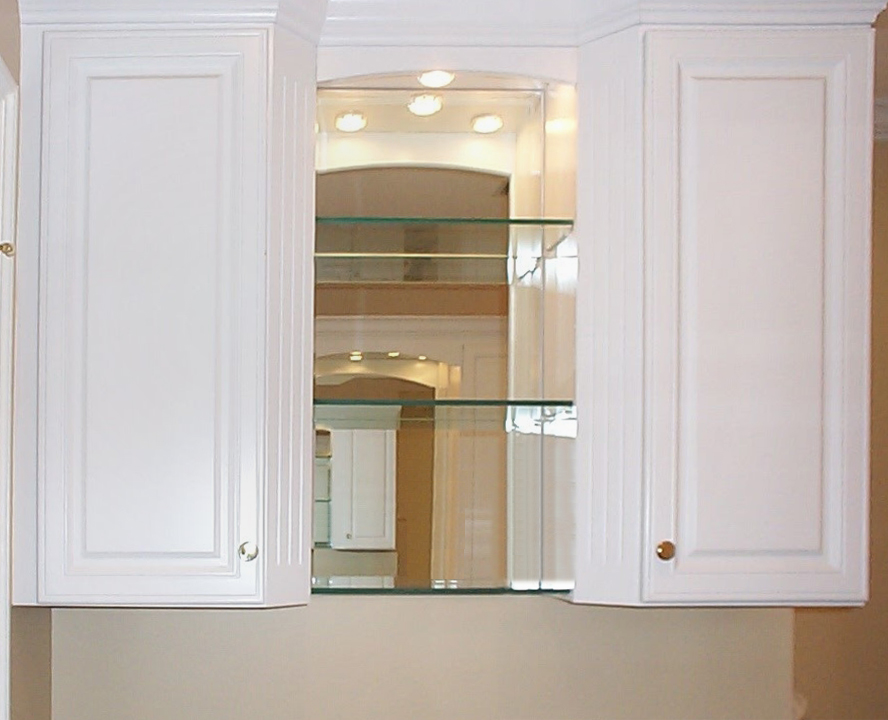 mirror and shelves